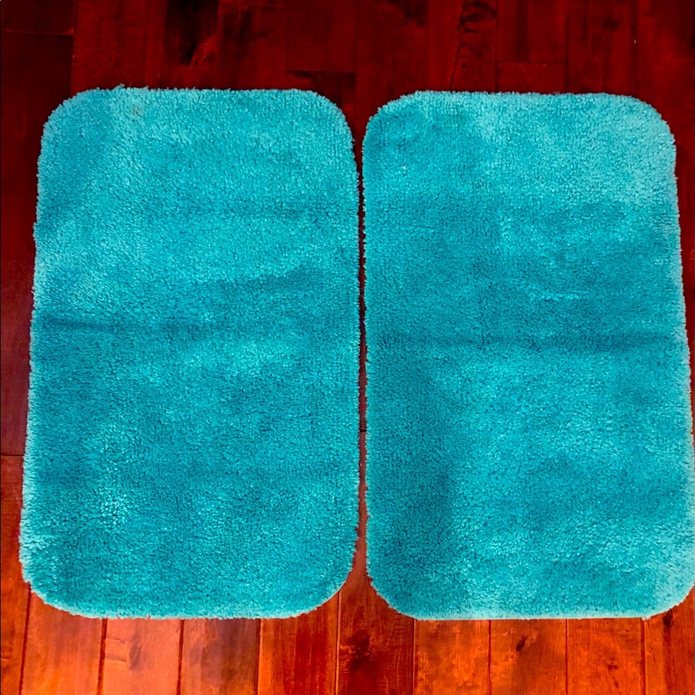 Aqua Blue 17 X 24 Bathroom Rugs